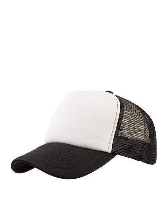 Blind 00839 Καπέλο Δίχτυ Τύπου Trucker 100% Πολυέστερ Σφουγγάρι Στο Γείσο Στο Μέτωπο White Black