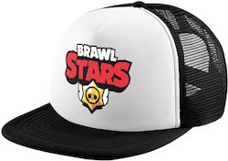 Brawl Stars Καπέλο Ενηλίκων Soft Trucker Δίχτυ Black White Polyester Ενηλικων Unisex One Size