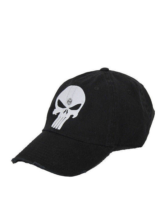 Totenkopf-Mütze Schwarz Weiß Logo 26044 H&s