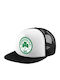 Panathinaikos Adult Cap Soft Trucker Mesh Black White Polyester Unisex One Size