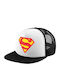 Superman Adult Hat Soft Trucker Mesh Black White Polyester Adult Unisex One Size