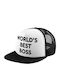 World's Best Boss Adult Soft Trucker Mesh Hat Black White Polyester Adult Unisex One Size