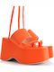 Leder Sandalen Orange