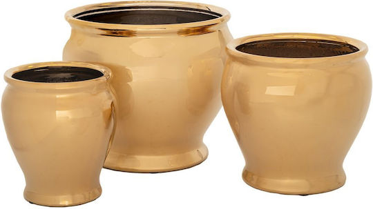 Iliadis Planter Ceramic Gold 28x28x30cm.