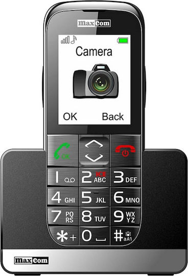 MaxCom MM 720 SE Single SIM Mobile with Buttons (English Menu) Black