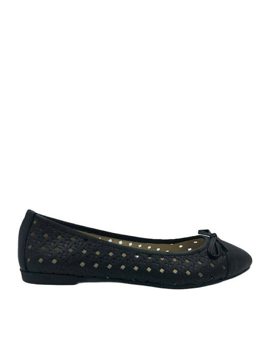 Wave Lederne Damen Ballerinas in Schwarz Farbe