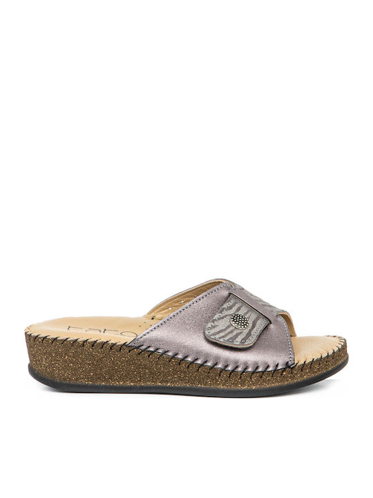 Tatoo Leather Women's Flat Sandals Green