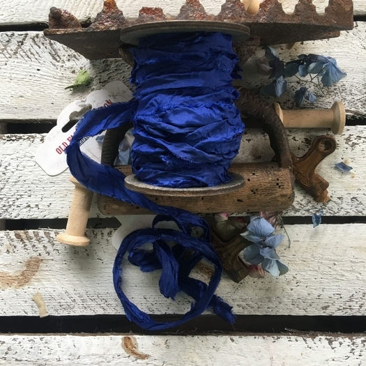 Old Vintage Cobalt Blue Ribbon 1.2m