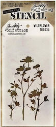 Tim Holtz Layered Stencil Wildflower 18x9.5cm