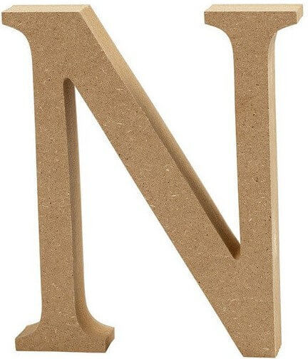 MDF-Buchstabe Basis 13cm Dicke 2cm N