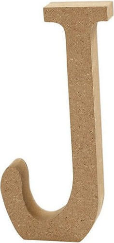 MDF-Buchstabe J 13cm Dicke 2cm