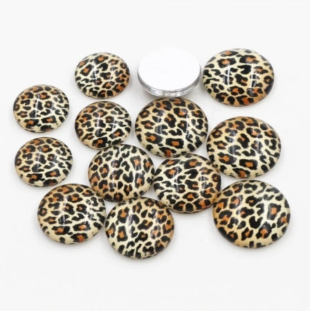 Foto-Glascabochon Leopard 12mm 9 Stück