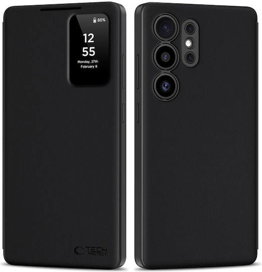 Tech-Protect Matte Brieftasche Synthetisches Leder / Silikon Schwarz (Galaxy S25 Ultra,Samsung S25 Ultra)