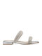Flache Sandalen für Damen in Silber Farbe