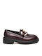 Δερμάτινα Γυναικεία Loafers σε Μπορντό Χρώμα