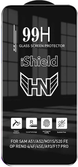 0.33mm Vollkleber Gehärtetes Glas Schwarz (Galaxy A80)