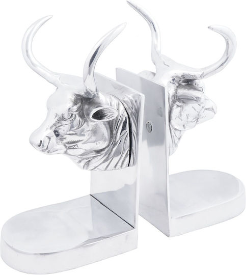 Metallic Bookend in Silver Color 2pcs 15x27x17cm