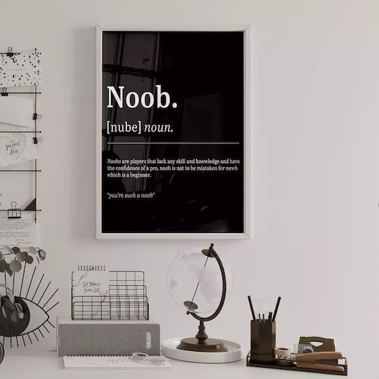 Poster Gaming Noob Gm153 21cm X 30cm Ramă Premium din Lemn Negru
