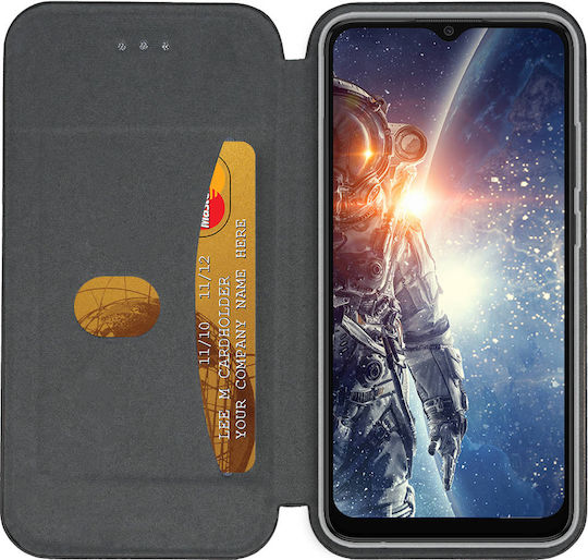 Flip Case Honor X8 Tip Eco-leather Elegance Magnetic Card Pocket Video Stand Negru