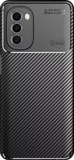 Husă Motorola Moto G31 Rezistentă La Șocuri Din Silicon Cu Design Din Fibra De Carbon Negru