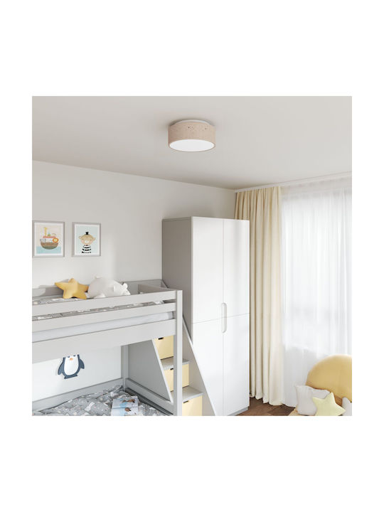 vidaXL Ceiling Mount Light 30cm Brown with Socket E27