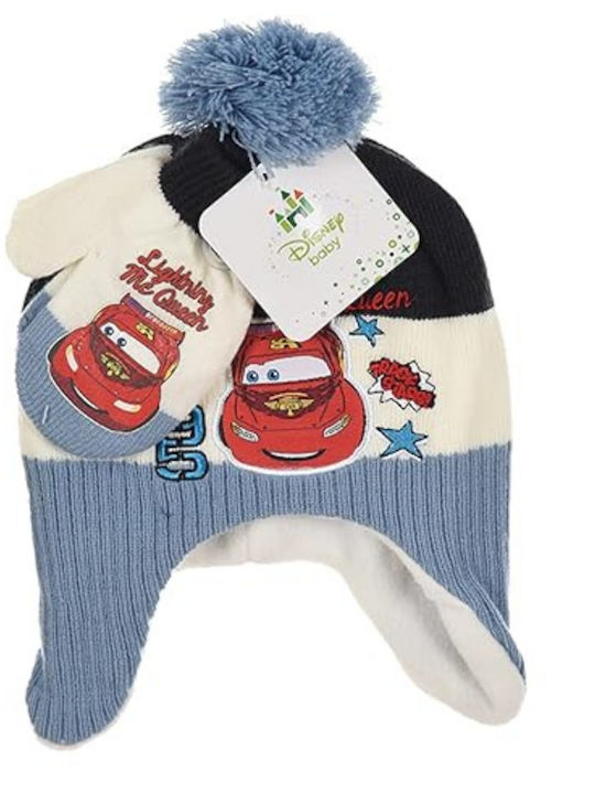 Mc Queen Kinder Mütze Set Gestrickt Blau