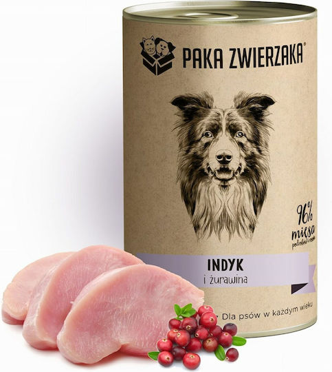 Paka Zwierzaka Wet Food for Puppies in Cans with Turkey, Meat and Salmon 400gr
