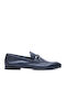 Leder Herren Mokassins in Blau Farbe