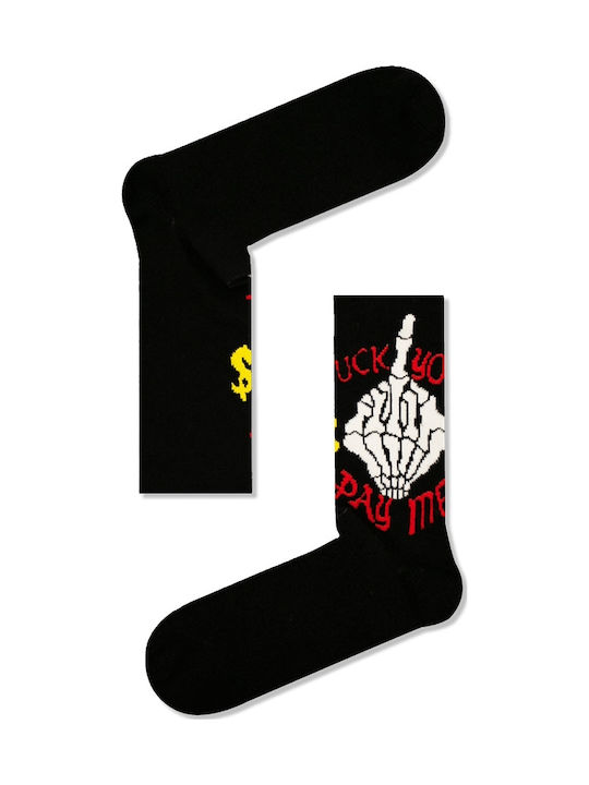 Vtex Socks Κάλτσες Ψηλές Unisex F*ck You Pay Me Μαύρο