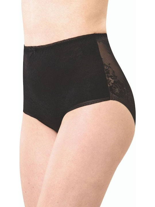 Talie înaltă Femeie Slip cu Dantelă Negru