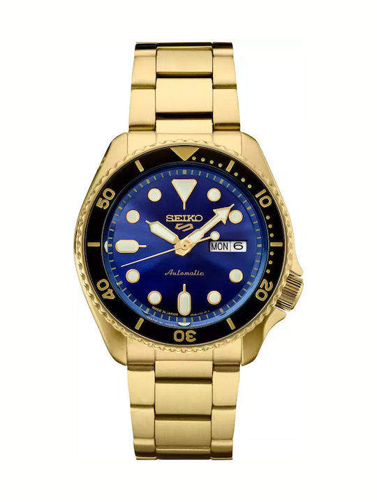 Seiko 5 Sports Ανδρικό Ρολόι Αυτόματο με Χρυσό ...