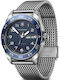 Victorinox Herrenuhr 42mm Batterie mit Silber Metallarmband