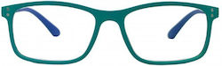 Frog Optical Lesebrille +2.50 in Grün Farbe