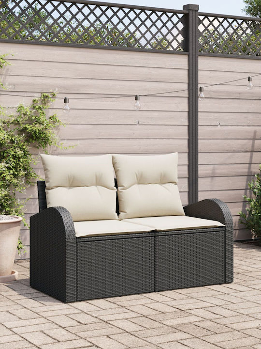 Zweisitziges Sofa Außenbereich Rattan mit Kissen 55x62x69cm