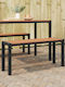Bench Outdoor Wooden 100x28x45cm