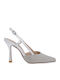 Synthetic Leather Silver High Heels