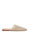 Flat Δερμάτινα Mules σε Χρυσό Χρώμα