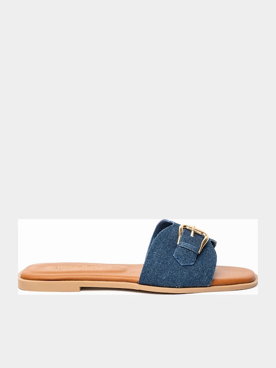 Flache Sandalen für Damen in Blau Farbe