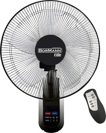 Bormann BFN7110 Ventilator Wand 50W mit Fernbedienung Schwarz