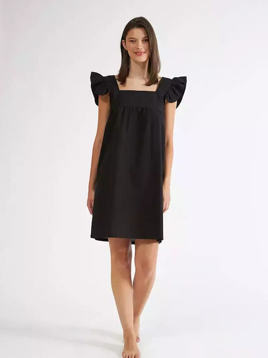 Harmony Damen Mini Kleid Strand Schwarz