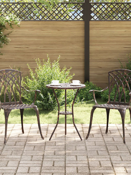Outdoor Chair Aluminum Bronze 2pcs 53x51x88.5cm