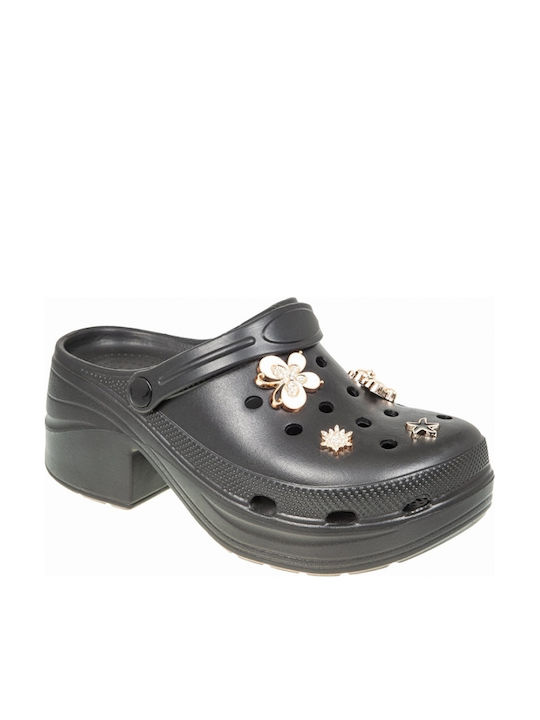 Adam's Shoes Γυναικεία Σαμπό Μαύρα