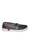 Leather Women's Loafers in Gray Color
