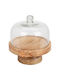 JK Home Decoration Τουρτιέρα Ξύλινη με Καπάκι 19x17εκ.