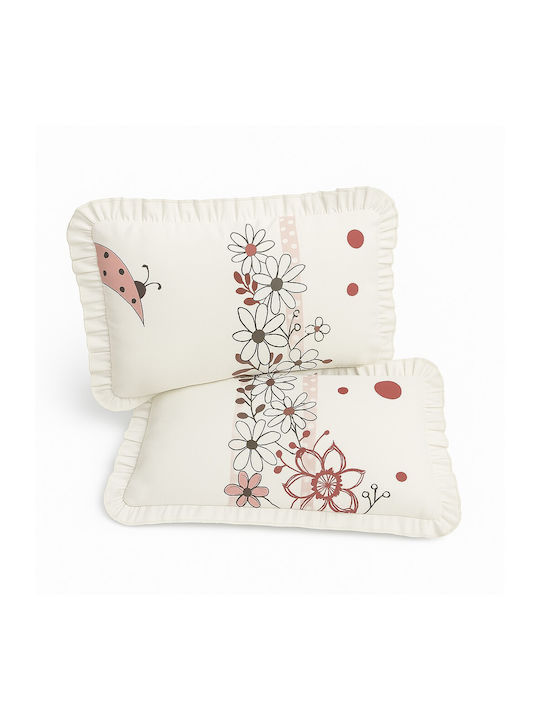 Beboulino Teddy Baby Cotton Pillowcases Set White 28x43cm