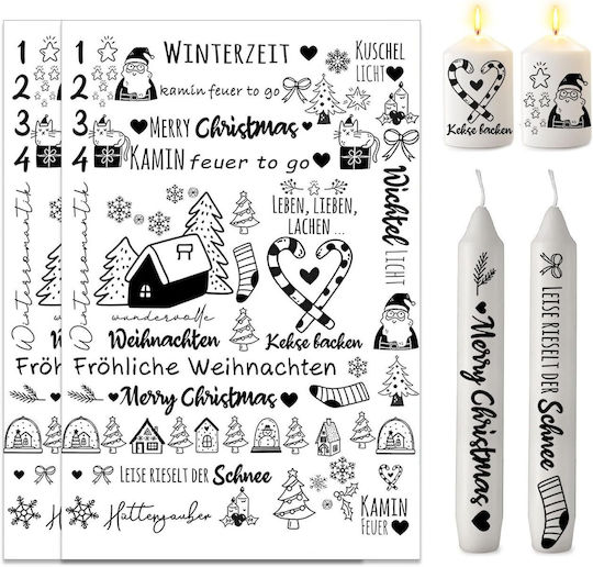 Christmas Candle Sticker Set In German