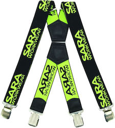 Ελαστικές Τιράντες Εργασίας Sara Workwear Black Fluorescent Yellow
