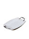Galifas Serving Platter Rectangular made of Porcelain White 37x25cm