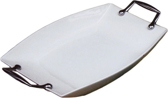Galifas Serving Platter Rectangular made of Porcelain White 37x25cm
