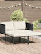 Deckchair Double Metallic with Cushion Gray 115x153x69.5cm.
